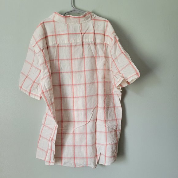 Goodfellow Button Up Shirt Men's Large Pink & Cream Short Sleeve Collared NWT - Picture 5 of 5